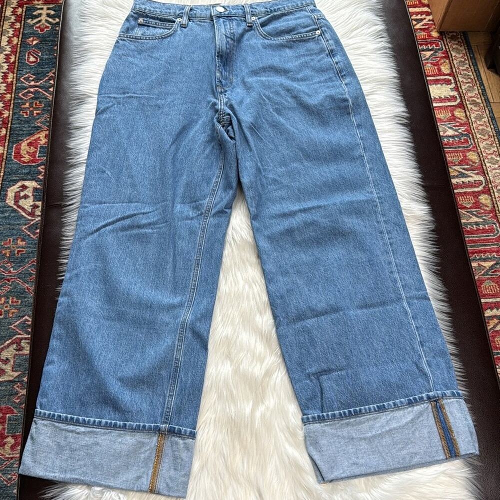 Frame Denim Rolled High Rise Jeans in Meadow - Picture 9 of 10